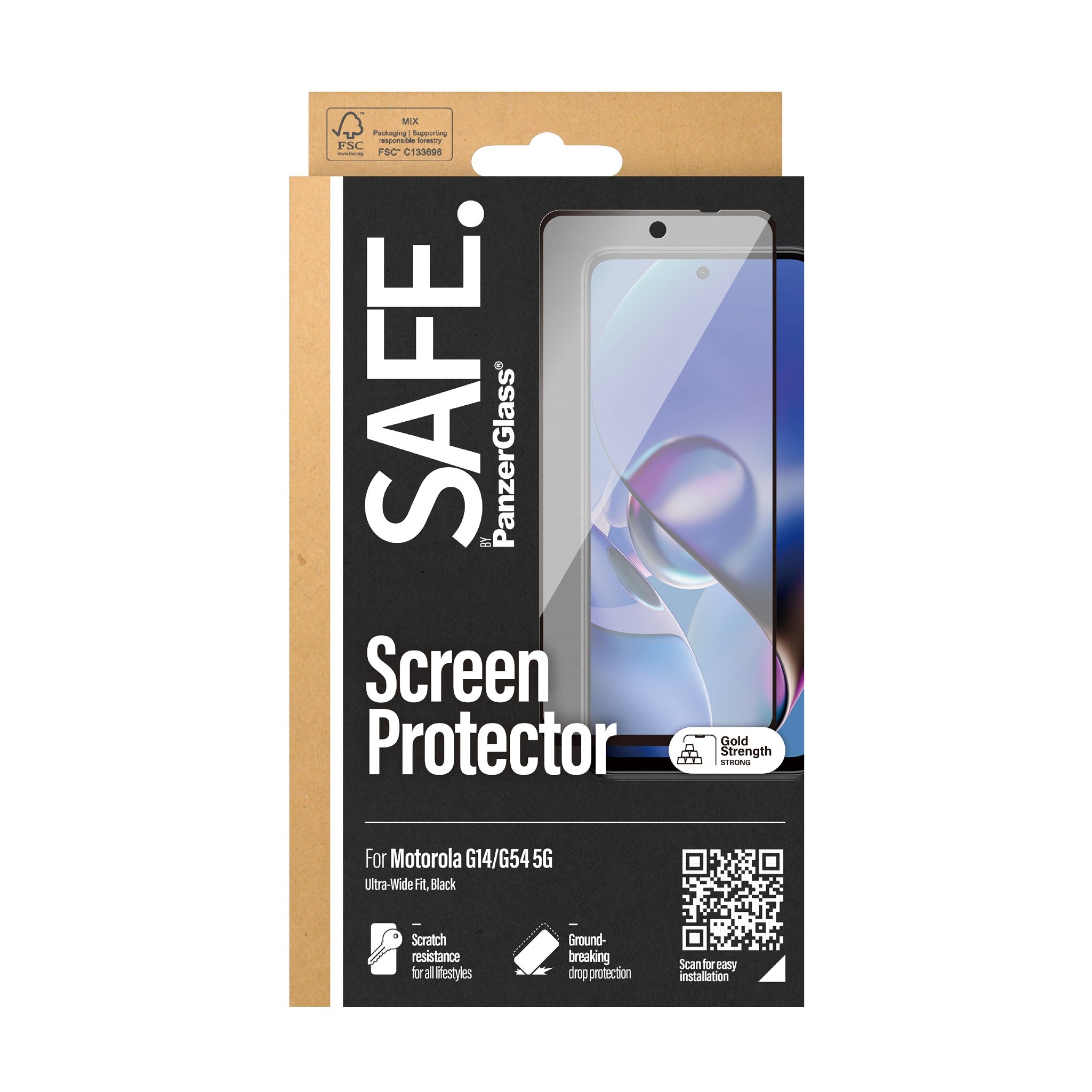 SAFE. by PanzerGlass® Screen Protector Motorola G14 4G | G54 5G | Ultra-Wide Fit